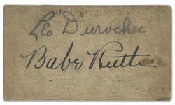 Babe Ruth & Leo Durocher Signed Card